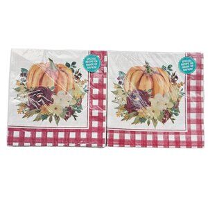 Pioneer Woman Paper Disposable Napkin 40 Count 3 Ply Floral Pumpkin Thanksgiving